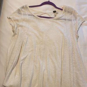 Free People Cream Short Sleeve Top